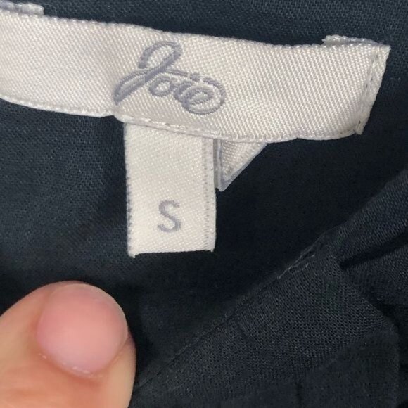 Joie Black Cotton Sun Dress Ruched Bust Open Back Spaghetti Straps Size Small - Picture 5 of 7